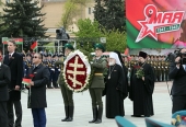 Патриарший экзарх всея Беларуси принял участие в торжествах, посвященных 74-летию Победы в Великой Отечественной войне