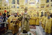 В день памяти святителя Николая Чудотворца Предстоятель Русской Церкви освятил Вознесенский собор Крестовоздвиженского Иерусалимского монастыря и возглавил хиротонию архимандрита Сергия (Копылова) во епископа Семилукского