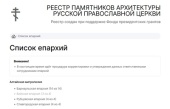 Разработан электронный реестр памятников архитектуры Русской Православной Церкви, находящихся на территории Российской Федерации