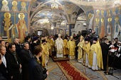 Предстоятель Русской Церкви совершил освящение храма Усекновения главы Иоанна Предтечи под Бором г. Москвы и Литургию в новоосвященном храме