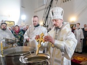 В праздник Крещения Господня митрополит Минский Вениамин совершил Литургию и великое освящение воды в храме в честь иконы Божией Матери «Всех скорбящих Оадость» г. Минска